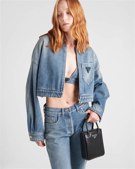 prada jacke|prada denim jacket cropped.